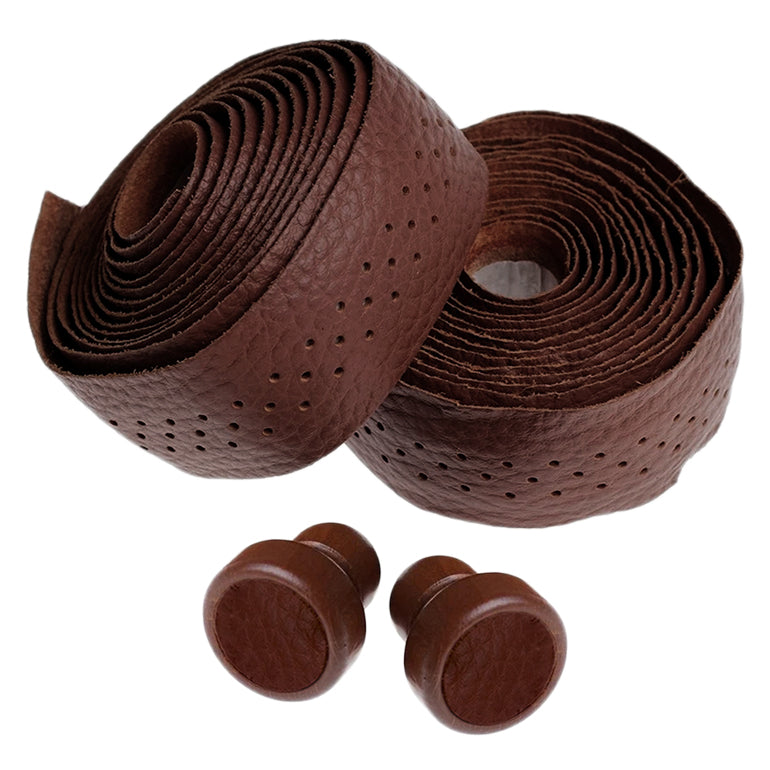Dark Brown Genuine Leather Bicycle Handlebar Tape