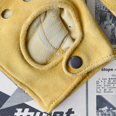 vintage suede leather cycling gloves