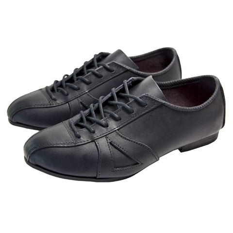 Classic Black Leather Cycling Shoe