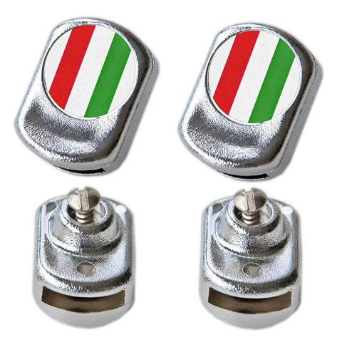 Italian Flag Toe Clip Strap Buttons