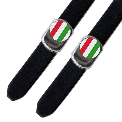 Italian Flag Toe Clip Strap Buttons