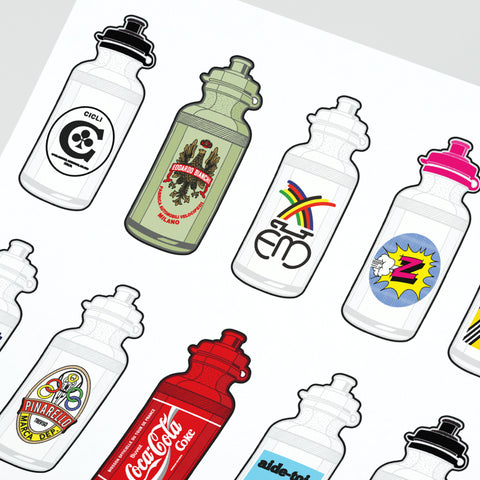 Vintage Cycling Bidons Art Print Poster