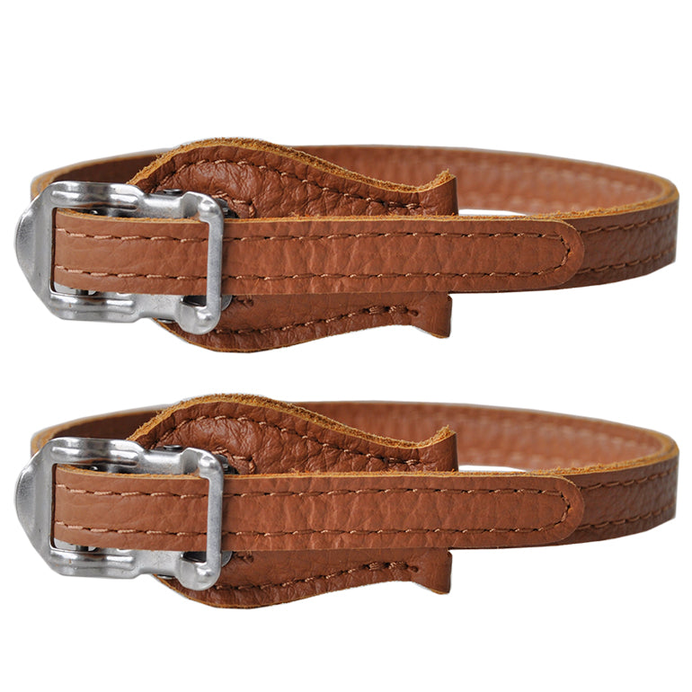 Honey Tan Deluxe Leather Toe Clip Straps Velo Heaven