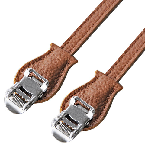 Honey Tan Deluxe Leather Toe Clip Straps