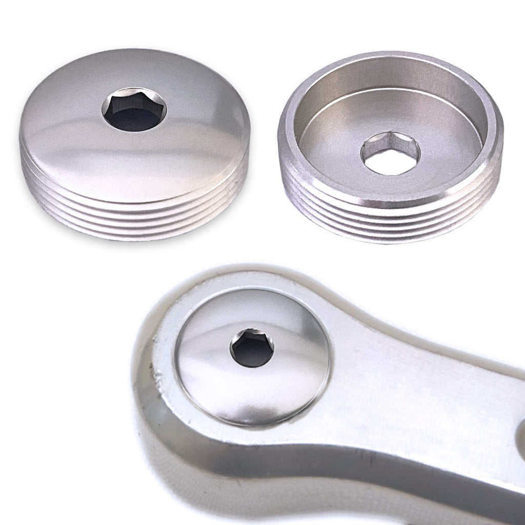 Silver Aluminium Crank Arm Dust Caps