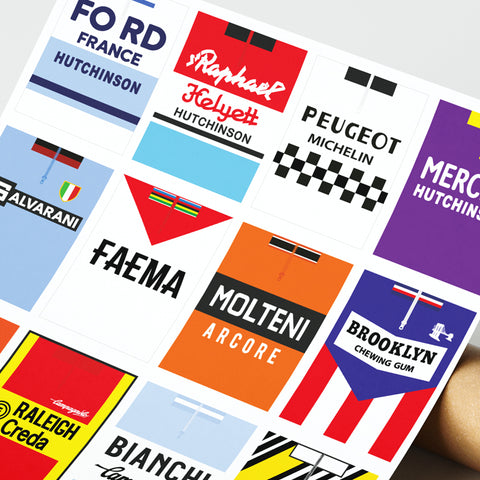 Cycling Jerseys Art Print Poster