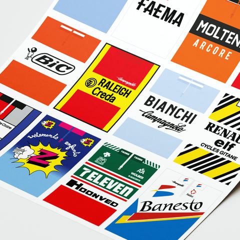 Cycling Jerseys Art Print Poster