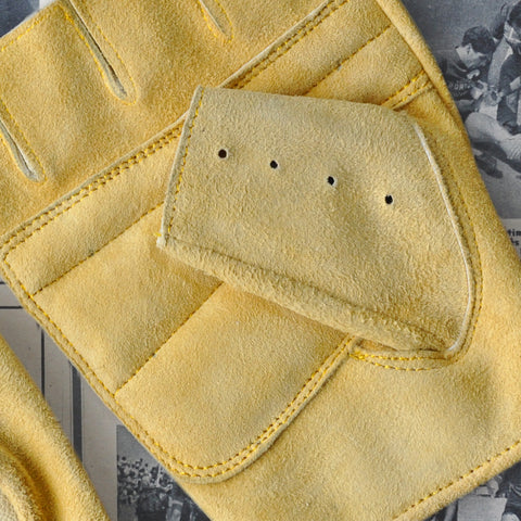vintage suede leather cycling gloves