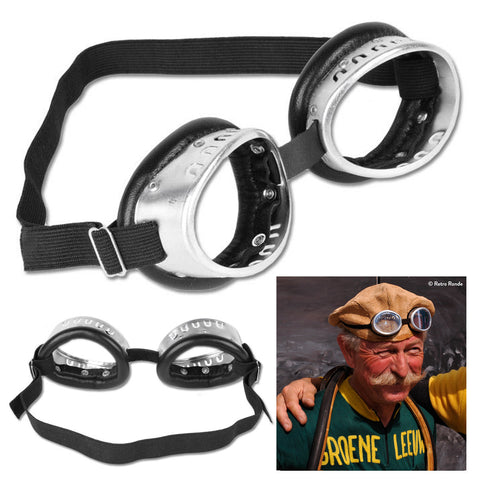 Retro Black Steel Frame Cycling Goggles