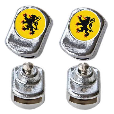 Flanders Flag Toe Clip Strap Buttons