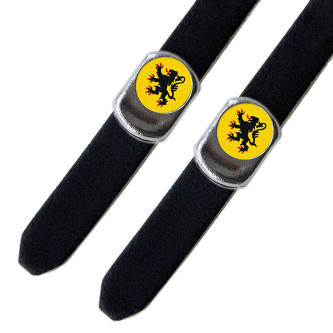 Flanders Flag Toe Clip Strap Buttons