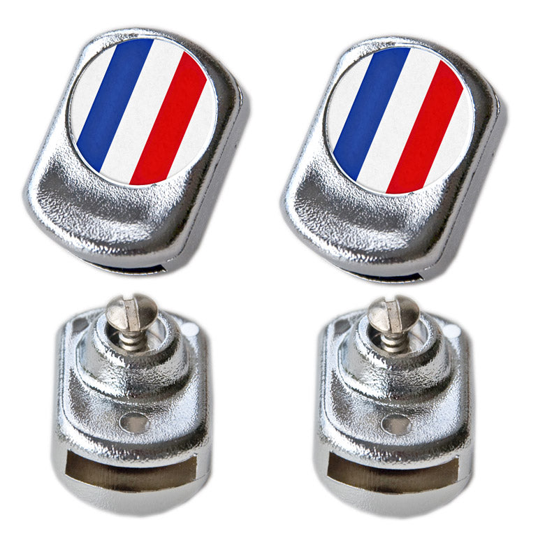 French Flag Toe Clip Strap Buttons