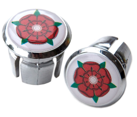 Lancashire Rose Chrome Plastic Bar End Plugs