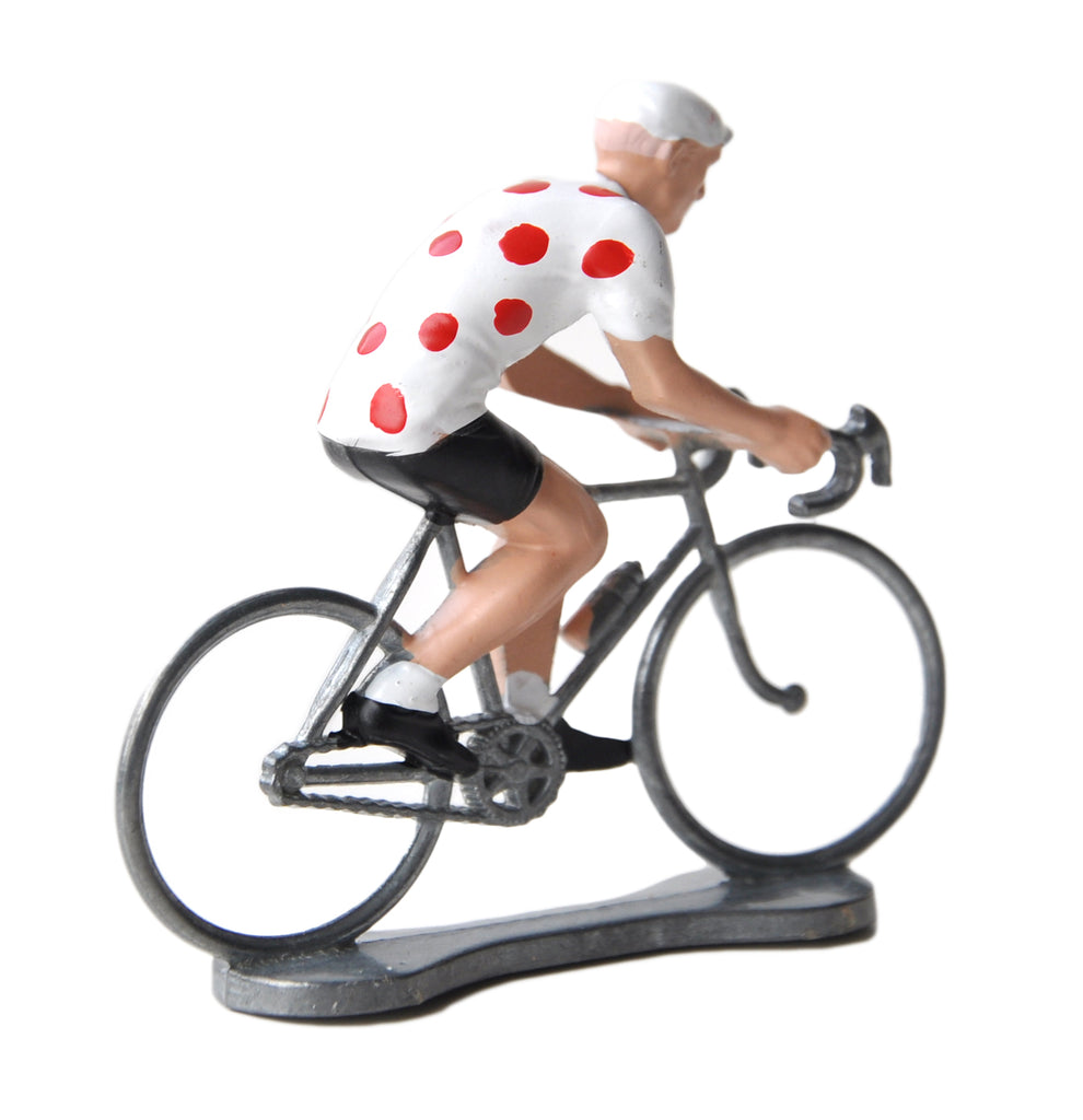 Miniature Polka Dot Jersey Cyclist Model