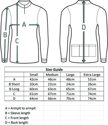 cycling jersey size guide