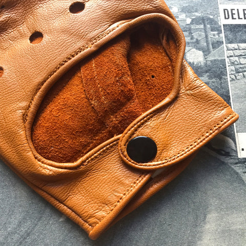 Tan Full Leather Cycling Gloves