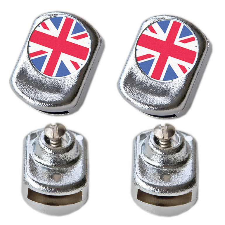 Union Jack Toe Clip Strap Buttons