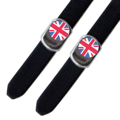 Union Jack Toe Clip Strap Buttons