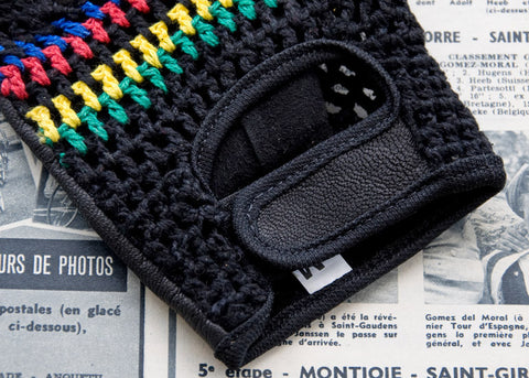 World Champion Black Leather Cycling Gloves