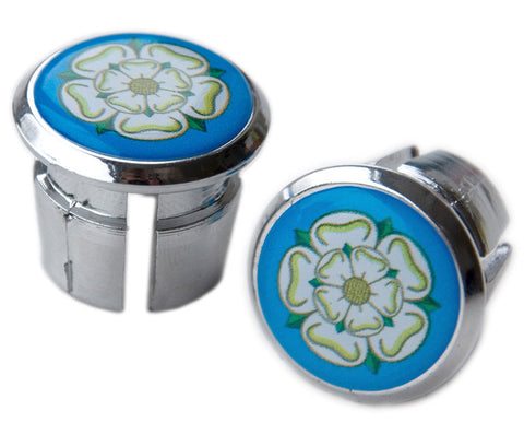 Yorkshire Rose Chrome Plastic Bar End Plugs